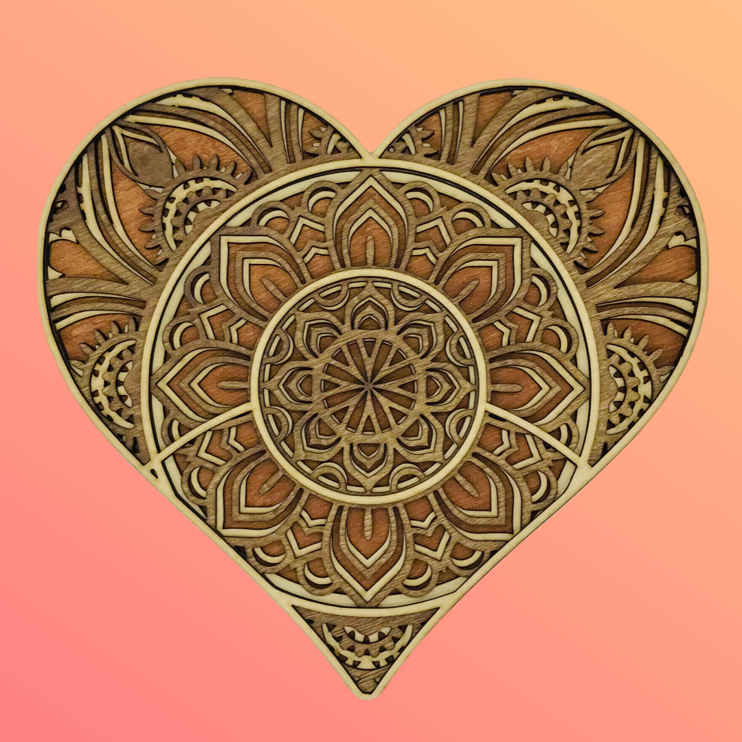 Heart Mandala 10"
