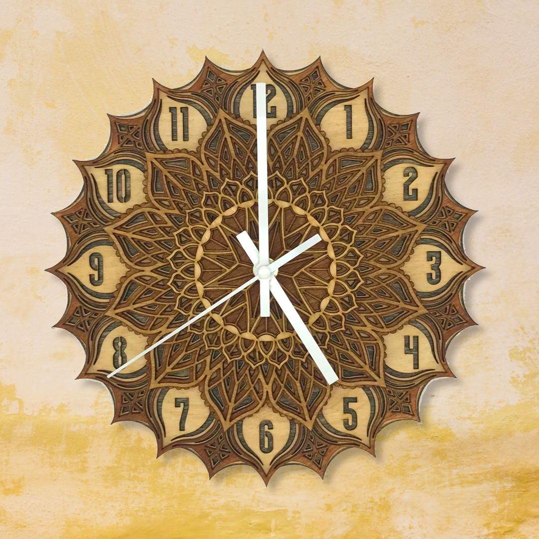 Mandala Clock 12”