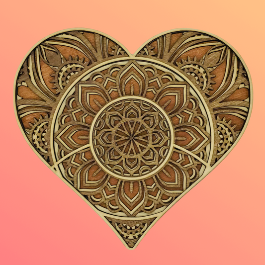 Heart Mandala 10"